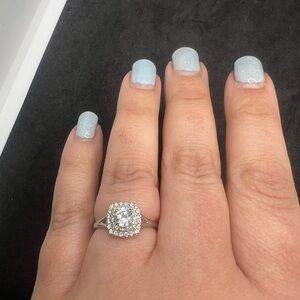 Dazzling Silver Cushion Cut Ring